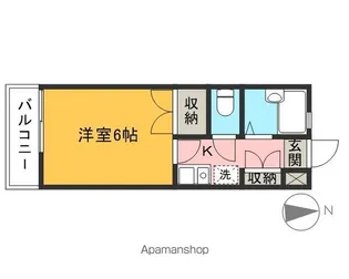 ボヌール(1K)【2階】の間取り